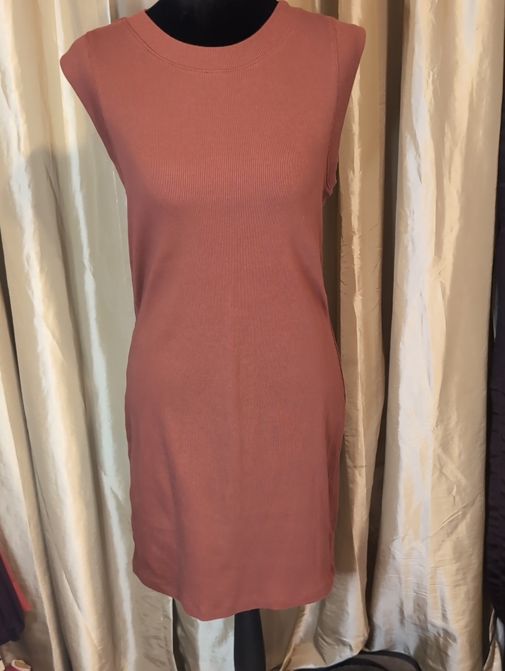 a new day Sleeveless Ribbed Dress - Rose Taupe
